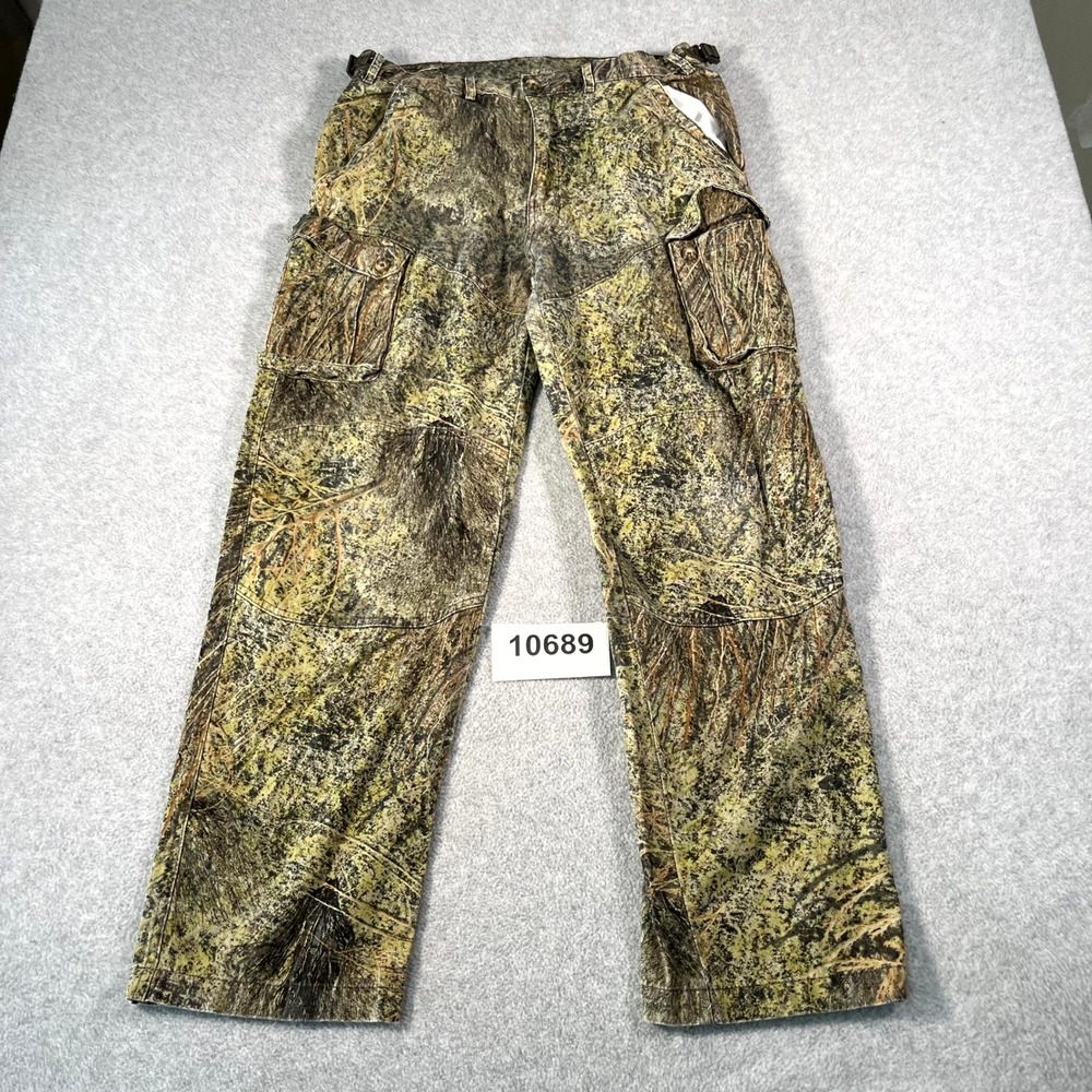 Game Winner Cargo Pants Mens Medium Multicolor Camotree Cotton Hiking Camping